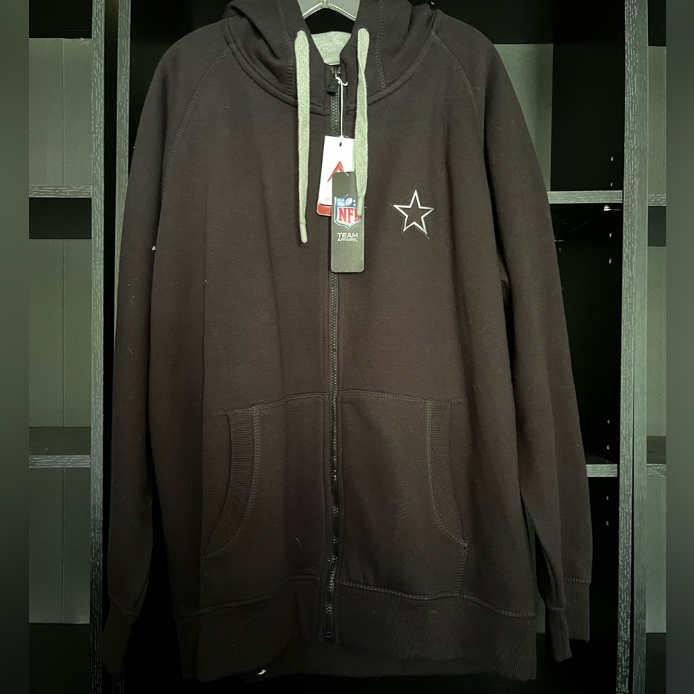 NWT NFL Cowboys zip up hoodie black XL